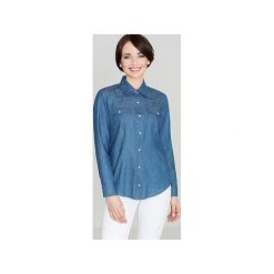 Koszula K171 Niebieski. Niebieskie koszule damskie Lenitif, xl, klasyczne. Za 99,00 zł.