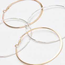2 pack kolczyki koła duże - Złoty. Żółte kolczyki damskie Cropp, złote. Za 29,99 zł.