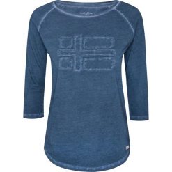 T-shirt NAPAPIJRI SARACENA. Niebieskie t-shirty damskie Napapijri, z aplikacjami, z bawełny, bez kołnierzyka. W wyprzedaży za 145,00 zł.