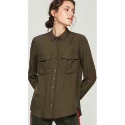 Koszula z kieszeniami - Khaki. Brązowe koszule damskie Sinsay, l. Za 59,99 zł.