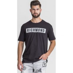 T-SHIRT THEYDONBOIS JOHN RICHMOND. Czarne t-shirty męskie John Richmond, s, z nadrukiem, z bawełny, z okrągłym kołnierzem. Za 370,30 zł.