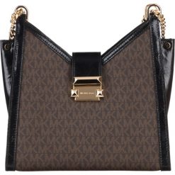 Michael Kors Whitney Small Torebka Czarny Brązowy. Pomarańczowe torebki klasyczne damskie Michael Kors, w paski, z bawełny, bez dodatków. Za 1455,95 zł.