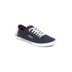 Buty Pepe jeans ABERMAN PRINT. Niebieskie trampki męskie Pepe Jeans, bez wzorów, z jeansu, bez zapięcia. Za 215,10 zł.