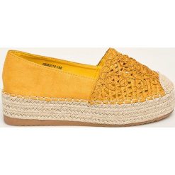 Answear - Espadryle Tulipano. Żółte espadryle damskie ANSWEAR, bez wzorów, z gumy, bez obcasa, na obcasie. W wyprzedaży za 89,90 zł.