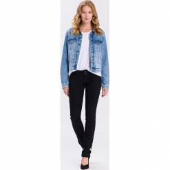Dżinsy "Melissa" - Skinny fit - w kolorze czarnym. Czarne rurki damskie marki Cross Jeans, z aplikacjami. W wyprzedaży za 136,95 zł.