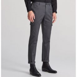 Spodnie cargo - Szary. Szare spodnie męskie Reserved, m, bez wzorów. Za 149,99 zł.