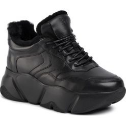 Sneakersy EVA MINGE - EM-40-06-000442 101. Czarne półbuty damskie Eva Minge, bez wzorów, ze skóry, bez obcasa, na płaskiej podeszwie, bez zapięcia. W wyprzedaży za 259,00 zł.