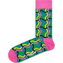 Happy Socks Squiggly Skarpetki Zielony Różowy. Różowe skarpetki damskie z elastanu. Za 47,95 zł.