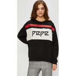 Pepe Jeans - Bluza Frankie. Niebieskie bluzy damskie z nadrukiem marki Pepe Jeans, s, z bawełny, bez kaptura. W wyprzedaży za 259,90 zł.
