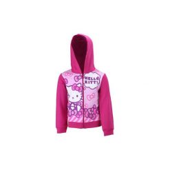 Bluza rozpinana dziewczęca ze ściągaczami, z kapturem, rozpinana Hello Kitty Hello Kitty. Fioletowe bluzy dziewczęce rozpinane TXM, z motywem z bajki, z kapturem. Za 39,99 zł.