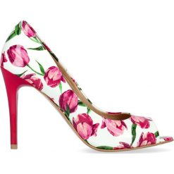 Szpilki peep toe tulipany. Różowe czółenka damskie Arturo Vicci, bez wzorów, z otwartym noskiem, na wysokim obcasie, na szpilce. Za 215,00 zł.