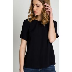 Bluzki damskie: Czarna elegancka bluzka z krótkim rękawem BIALCON