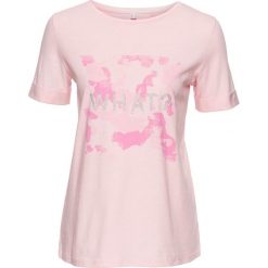 Sukienka z dżerseju w paski bonprix zielony miętowy w paski. Zielone t-shirty damskie bonprix, w paski, z dżerseju, z okrągłym kołnierzem, z krótkim rękawem, krótkie, mini, dopasowane. Za 129,99 zł.