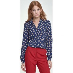 Elegancka Koszula z Długim Rękawem Wzór w Dynie. Fioletowe bluzki damskie Molly.pl, na co dzień, s, bez wzorów, z materiału, eleganckie, z klasycznym kołnierzykiem, z długim rękawem. Za 99,00 zł.