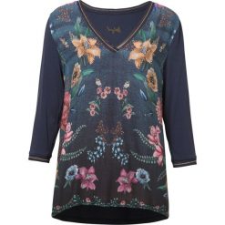 Desigual Nez Koszulka Niebieski. Niebieskie koszulki damskie Desigual, m, w kwiaty, z elastanu, bez kołnierzyka, z krótkim rękawem. Za 240,95 zł.
