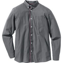Koszula z długim rękawem Regular Fit bonprix dymny szary. Szare koszule męskie na spinki bonprix, l, z kontrastowym kołnierzykiem, z długim rękawem. Za 37,99 zł.