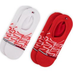 Zestaw 2 par stopek męskich TOMMY HILFIGER - 391009001 Tommy Red 684. Czerwone skarpetki męskie z elastanu. Za 44,99 zł.