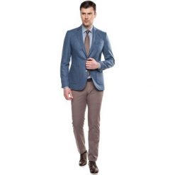 Marynarki męskie: marynarka pinolo niebieski slim fit