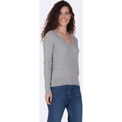 Sweter w kolorze szarym. Szare swetry damskie Giorgio di Mare, xs, bez wzorów, z bawełny, bez rękawów, bez kaptura. W wyprzedaży za 129,95 zł.