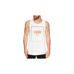 Topy na ramiączkach / T-shirty bez rękawów Vans CAMISETA MN PRINT BOX TANK. Białe t-shirty męskie Vans, s, bez wzorów, bez kołnierzyka. Za 118,57 zł.