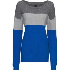 Swetry damskie: Sweter dzianinowy bonprix ciemnoszaro-jasnoszaro-lazurowy melanż
