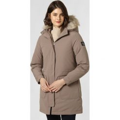 Calvin Klein Jeans - Płaszcz puchowy damski, beżowy. Brązowe płaszcze damskie s, z jeansu. Za 999,95 zł.
