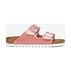 Birkenstock Arizona Kapcie Różowy Beżowy. Różowe kapcie damskie Birkenstock, ze skóry. Za 290,95 zł.