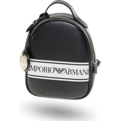 PLECAK Emporio Armani. Czarne plecaki damskie Emporio Armani, w paski, ze skóry ekologicznej. Za 869,00 zł.