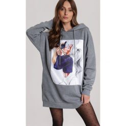 Szara Bluza Thessamara. Szare bluzy damskie Renee, xl, bez wzorów, bez rękawów, z kapturem. Za 99,99 zł.