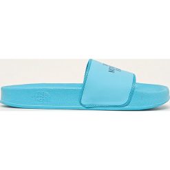 The North Face - Klapki. Niebieskie klapki damskie The North Face, bez wzorów, z materiału, bez obcasa, na obcasie. W wyprzedaży za 119,90 zł.