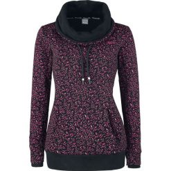 Golfy damskie: Bench Heritage Corp Open Neck Funnel Printed Sweter damski czarny/różowy