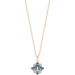 Łańcuszki męskie: Złoty Wisiorek – złoto różowe 585, Blue topaz…