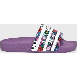 Adidas Originals - Klapki Adilette W. Fioletowe klapki damskie adidas Originals, bez wzorów, z materiału, bez obcasa. Za 199,90 zł.