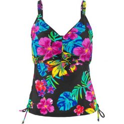 Top tankini minimizer na fiszbinach bonprix czarny z nadrukiem. Czarne stroje kąpielowe damskie bonprix, z nadrukiem. Za 89,99 zł.