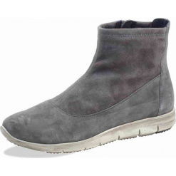 Skórzane sneakersy w kolorze szarym. Szare sneakersy damskie Caprice. W wyprzedaży za 181,95 zł.