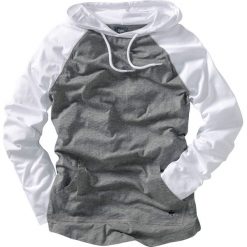 Shirt z długim rękawem z kapturem bonprix dymny szary-szary melanż. Szare koszulki męskie bonprix, s, bez wzorów, sportowe, z kapturem, z długim rękawem, długie. Za 54,99 zł.