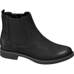 Botki damskie Graceland czarne. Czarne botki damskie marki Graceland, na jesień, z materiału, eleganckie, bez obcasa, na obcasie, na zamek. Za 119,90 zł.