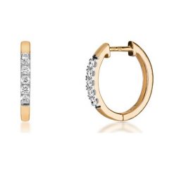 Zjawiskowe Złote Kolczyki - złoto 585, Brylant 0,14ct. Żółte kolczyki damskie W.KRUK, z brylantem, złote. Za 2190,00 zł.