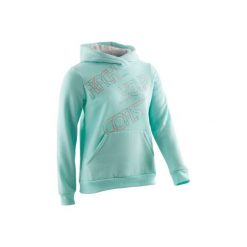 Bluza 500 Gym. Zielone bluzy dziewczęce rozpinane DOMYOS, z kapturem. Za 39,99 zł.