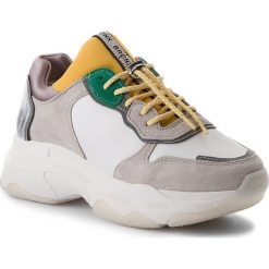 Sneakersy BRONX - 66167-A BX 1525 White/Yellow/Silver 2299. Szare półbuty damskie Bronx, ze skóry. W wyprzedaży za 389,00 zł.