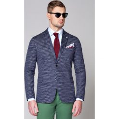 Marynarka Granatowa Siena. Marynarki męskie LANCERTO, s, bez wzorów, z bawełny. W wyprzedaży za 199,90 zł.