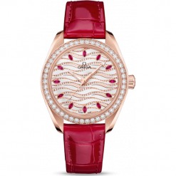 OMEGA ZEGAREK Seamaster Aqua Terra 220.58.34.20.99.004. Różowe, analogowe zegarki damskie OMEGA, złote. Za 124500,00 zł.