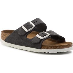 Klapki BIRKENSTOCK - Arizona Bs 1012836 Gunmetal. Szare klapki damskie Birkenstock, bez wzorów, ze skóry, bez obcasa. W wyprzedaży za 239,00 zł.