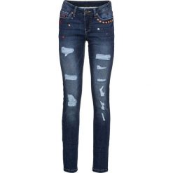 Dżinsy SKINNY bonprix niebieski "stone”. Niebieskie jeansy damskie skinny marki House, z jeansu. Za 79,99 zł.