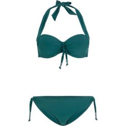 Bikini na fiszbinach (2 części) bonprix zielony. Zielone stroje kąpielowe damskie bonprix, bez wzorów. Za 69,99 zł.