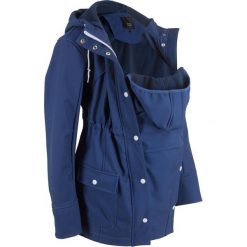 Kurtka softshell ciążowa z wstawką niemowlęcą na nosidełko bonprix kobaltowy. Niebieskie kurtki damskie bonprix, bez wzorów, z softshellu, moda ciążowa. Za 249,99 zł.
