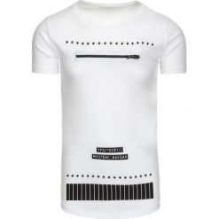 T-shirty męskie: T-shirt męski z nadrukiem biały (rx1985)