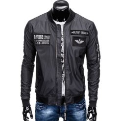 KURTKA MĘSKA PRZEJŚCIOWA BOMBERKA C350 - CZARNA. Czarne kurtki męskie bomber Ombre Clothing, m, z poliesteru. Za 99,00 zł.