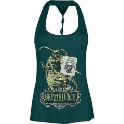 Beetlejuice Recently Deceased Top damski ciemnozielony. Zielone topy damskie marki Beetlejuice, xl, z aplikacjami, z materiału, z dekoltem na plecach. Za 74,90 zł.