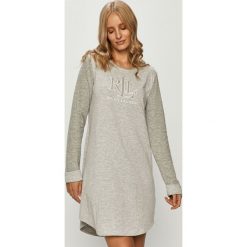 Lauren Ralph Lauren - Koszula nocna. Szare piżamy damskie Lauren Ralph Lauren, s, bez wzorów, z bawełny, z okrągłym kołnierzem, z długim rękawem. Za 319,90 zł.